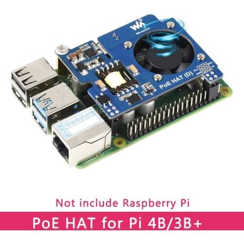 Raspberry Pi POE 802.3af Module Power Over Ethernet HAT SMPS with Cooling Fan compatible for Official Case for Pi 4B/3B