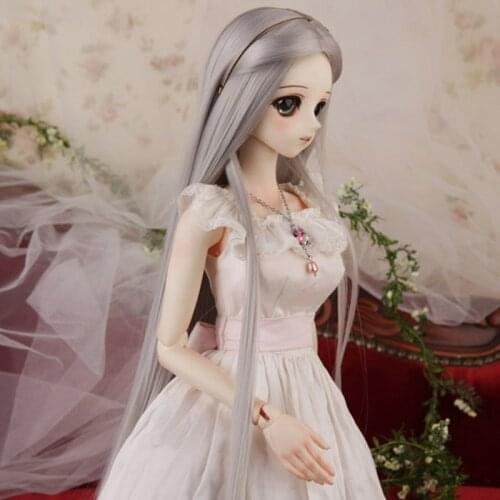 1/3 1/4 1/6 BJD/SD Doll Wig High Temperature Long Straight Fashion For BJD Hair Wig Sliver Grey