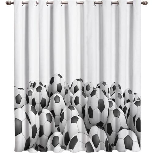 3D Football Soccer Game Sport 3D Window Curtains for Living Room Bedroom Kitchen Cortinas Para Sala De Estar Polyester Waterproo