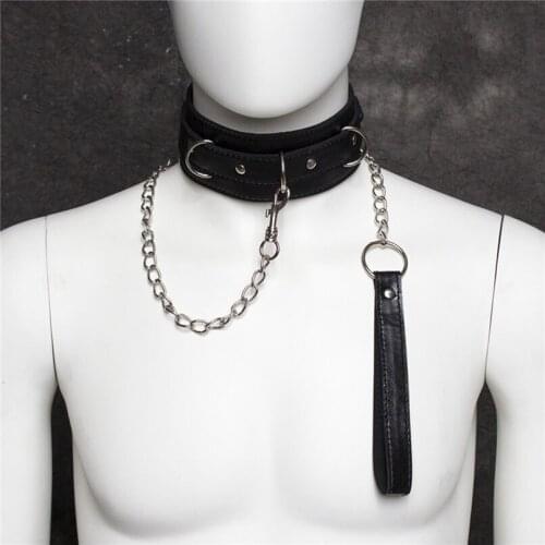Neck Collars and Chain Leash BDSM S&M Harness Bondage Restraints Flirting Sex Toys for Women Cosplay PU Leather Sex Products