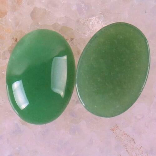 30x22MM Green Aventurine Bead Oval Cabochon CAB GEM Jewelry Making (2pcs/lot) H053