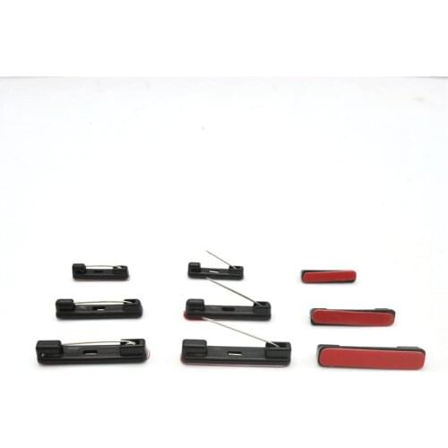 Folsom 100pcs 22 31 37mm Plastic Safety Pins With Double-sided Adhesive Brooch Base For DIY Jewelry Making Three Size Available