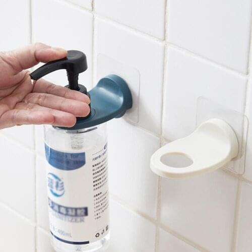 Plastic Wall Mount Soap Shower Gel Dispenser Bottle Hanging Hook Rack Hand Sanitizer Holder Bathroom Kitchen Organizer