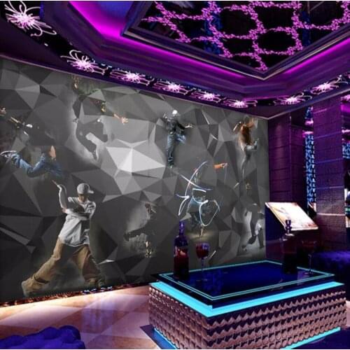 Custom mural wallpaper 3D modern 3D street dance dynamic art bar ktv background wall decorative painting
