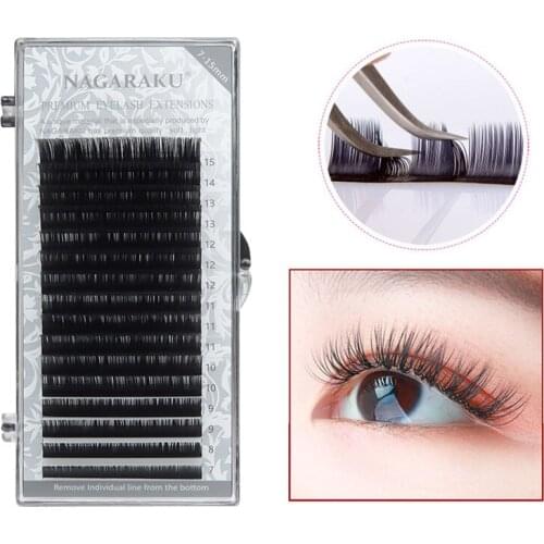 Misslamode all size mink eyelashes 7-15mm mix individual eyelashes 16rows russian volume eyelashes extension