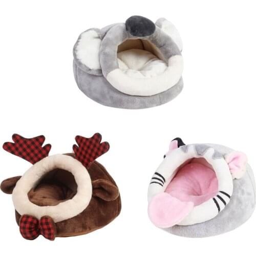 Cute Hamster House Cage Pet Dog Cat Winter Warm Sleeping Bed Small Puppy Kitten Chinchillas Squirrel Soft Flannel Nest