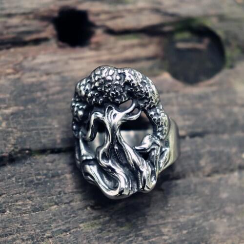 Norse Mythology Yggdrasil Stainless Steel Rings Mens The World Tree Viking Ring Scandinavian Jewelry Gift for Him