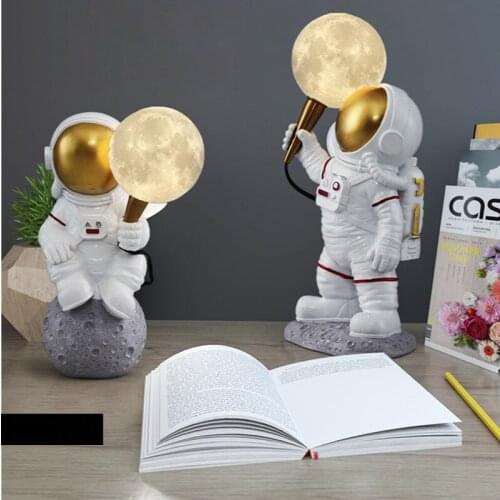 Modern Creative Astronaut Decoration Table Lamp Nordic Moon Planet Layout Bedroom Cartoon Childrens Room Bedside Table Lamp
