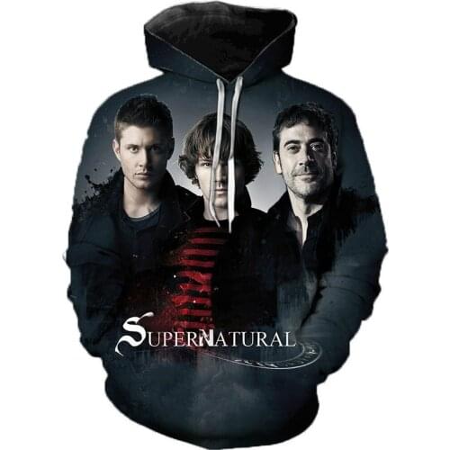 Supernatural 3D hoodie sweatshirt theater fashion men and women spring and summer thin handsome guy pictures 2021