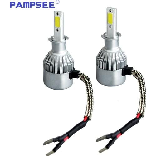 2Pcs C6 H3 LED Bulb Super Bright Auto Car Headlight 2X 36W 7600LM 6000K 3000K Single Beam All In One Led Chip Automobiles Lamp