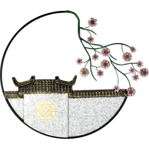 Traditional Chinese round home decor accessories creative plum tree living room wall hanging decoration modern simple ornament