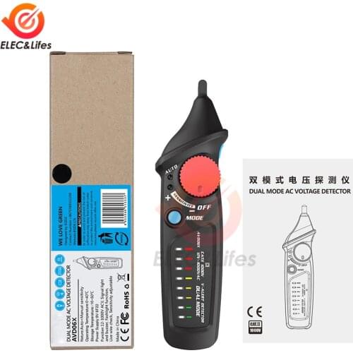 Smart Non-Contact Voltage detector indicator AVD06 voltage test pencil Live/phase wire Breakpoint NCV Continuity Tester