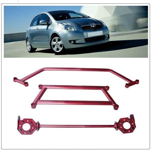 Wotefusi Front/Rear Lower Tie Sway Strut 2 Points Racing Brace For Toyota Yaris 08
