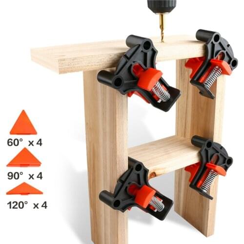 4pcs 60/90/120 Degree Right Angle Clamp Corner Mate Fixing Clips Woodworking Fixture Picture Frame Corner Clip Positioning Tools
