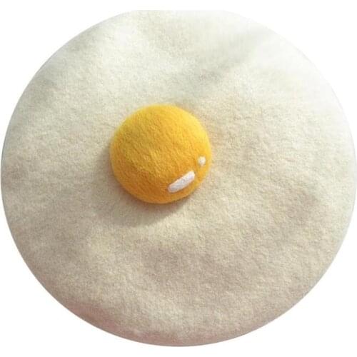 Women Berets Hat Lady Spring Winter Cute Poached Yolk Caps Cotton Painter Style Hat Caps Female Bonnet Warm Walking Cap FD