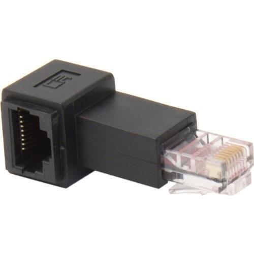 Zihan Cable Right Angled 90 Degree 8P8C FTP STP UTP Cat 5e Male to Female Lan Ethernet Network Extension Adapter