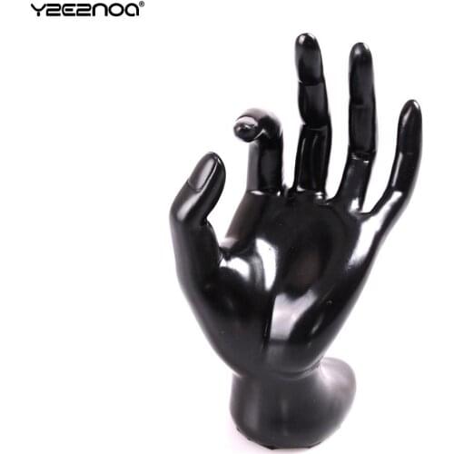 1pc Lady Mannequin Ok Shaped Stand Hand Black Velvet Ring Bracelet Necklace Chain Watch Display Holder Stand 11*17cm