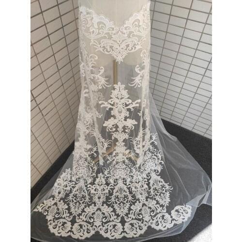 1 Yard/ Lot Seuqins Lace Fabric 135cm Width Dress Lace Fabric Bridal Lace Fabric Sequins and Bead Lace Fabric Sell By 5 Yard