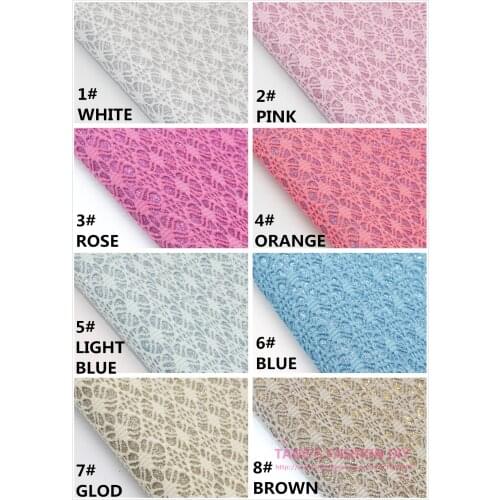 12PCS--30X26.5CM DIY Hair Bow Material Lace glitter Synthetic Faux PU Leather