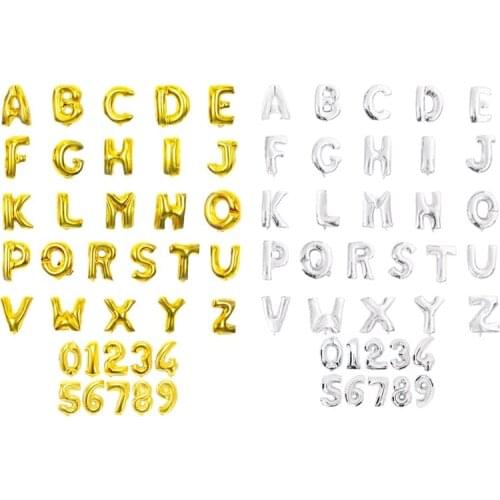 16 inch letter number balloons Foil balloon gold silver letter digital Globos birthday party decoration baby bath supplies