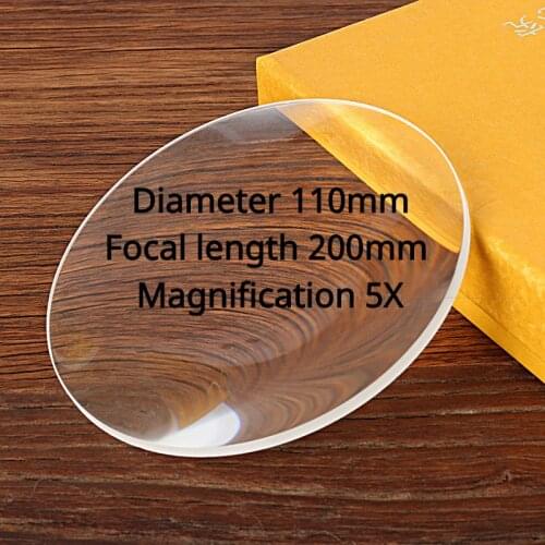 1Pice Supports Customized Desktop Magnifying Glass Lens Magnification 5X Diameter 110mm Focal Length 200mm