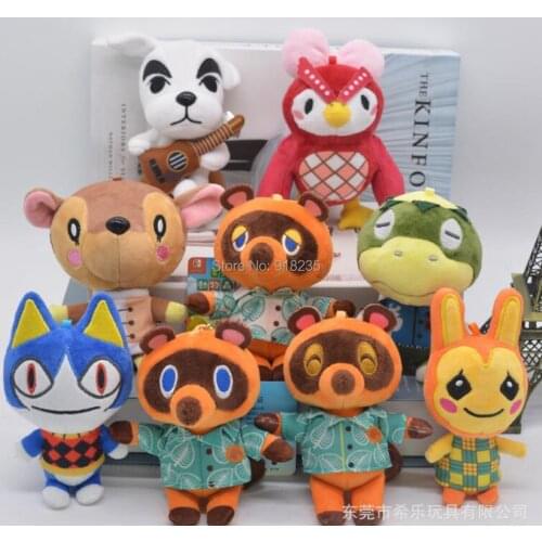 20/Lot 11 Styles Animal Crossing Tom Nook Timmy Tommy Bunnie kapp'n KK Slider Porter Rover 12CM Plush keychain Stuffed Toys