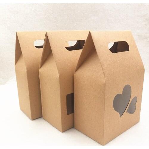 20pcs Brown Kraft Paper Party Cookies Candy Present Gift Bag Christmas Wedding Gifts Bags Decor Candy Wrapping Bags 10*6*16cm