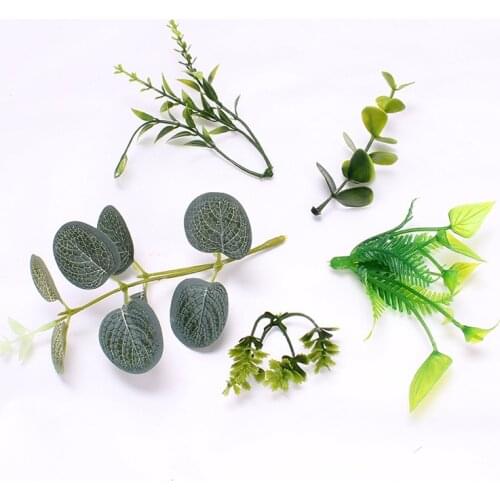 20Pcs/Pack Artificial Plants Green Turtle Leaves Garden Home Decor Autumn Decoration Artificial Grass Plant