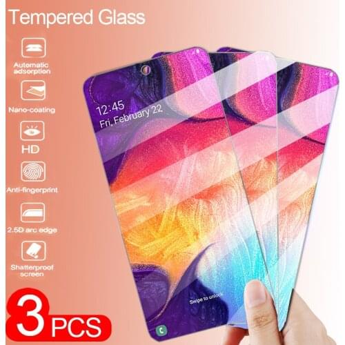 3pcs Tempered Glass For Samsung A10 A20 A30 Screen Protector For Samsung A40 A50 A70 Protective Glass On SM A105 A305 A405 A505