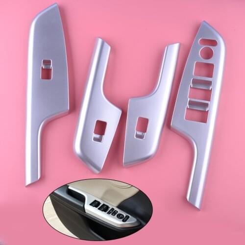 4pcs Car ABS Silver Window Master Switch Button Cover Moulding fit for Honda CRV 2012 2013 2014 2015 2016