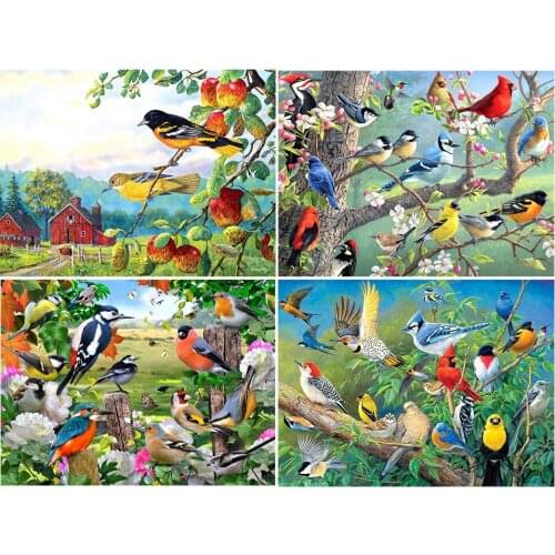 5D DIY Diamond Painting Animals Birds Set Cross Stitch Kit Full Drill Square Embroidery Mosaic Art Picture of Rhinestones Gift