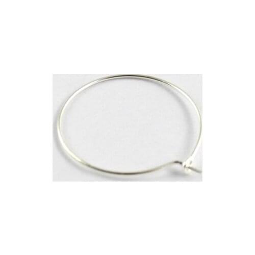 FREE SHIPPING 1500pcs Silver Color Plate Wine Glass Charm Hoops Wires 25mm #20561