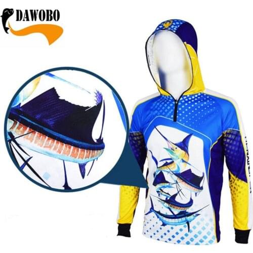 DAWOBO Mens Hiking climbing Cycling Fishing Clothes Anti UV Fishing Breathable Quick-drying Professional Man Fishing Shirt