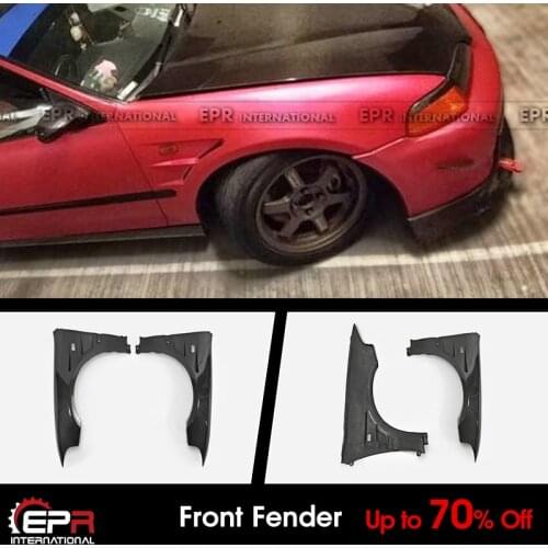 For 1992-1995 Honda EG Civic (3Door Hatch Back or Coupe) Vented Style Carbon Glossy Front Fender Mudguards Exterior Body kits