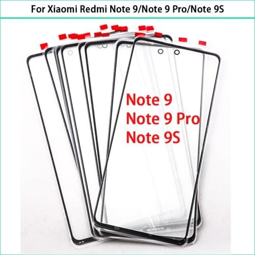 New For Xiaomi Redmi Note9 Note 9 Pro Touch Screen LCD Front Outer Glass Panel Lens Note 9S LCD Front Glass Replace