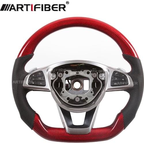 Customized Carbon Fiber Leather Steering Wheel for Mercedes Benz C E S Class GLA CLA CLS GLE SLC SL AMG