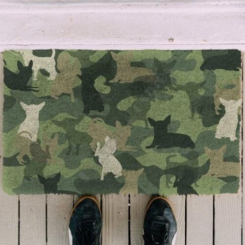 Hihuahua Camo Doormat Non Slip Door Floor Mats Decor Porch Doormat
