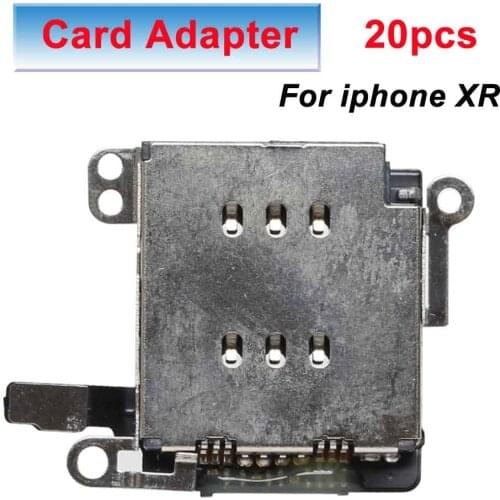 20pcs/LOT BRAND Sim Card Reader Connector Flex Repair Parts For iPhone XR Single Or Dual Sim Card Tray Slot Holder Adapter