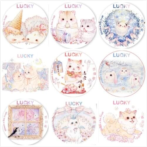 1Loop 35cm Cute Hamster Angel Devil Cat Cherry Blossom Hot Spring Rabbit Skylark Cute Animal Masking Tape