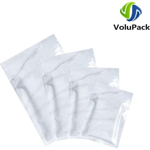 Multi Sizes Smell Proof Packaging Bags Grey Marbling Tear Notch Pouches Reusable Zip Lock Bags Aluminum Foil Mylar Storage Bags