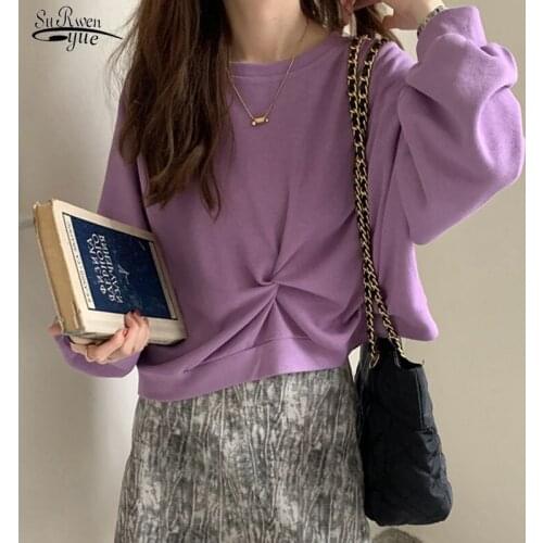 Fashion 2020 Pink Round Collar Sweatshirt Women Autumn Preppy Style Long Sleeve Hooded Jacket Korean Pop Casual Women Tops 11750