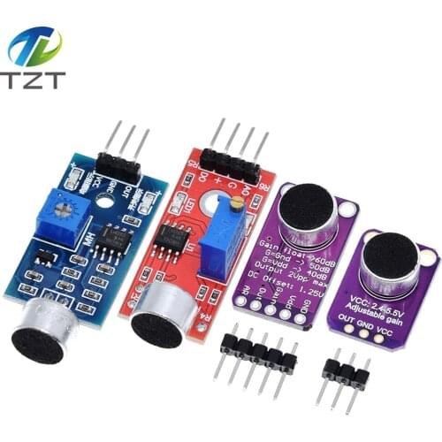 TZT Sound sensor module sound control sensor MAX4466 MAX9814 switch detection whistle switch microphone amplifier For Arduino