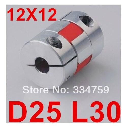 4pcs/lot 12x12mm Jaw Shaft Coupling Spider Flexible Shaft Couplings CNC part D25 L30