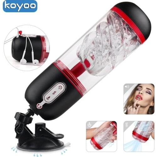 Voice Male Masturbators Automatic Sex Toys for Men with Suction Cup, Vibrators Pussy Vaginal Sex Machine Sexitoys for Men Adults