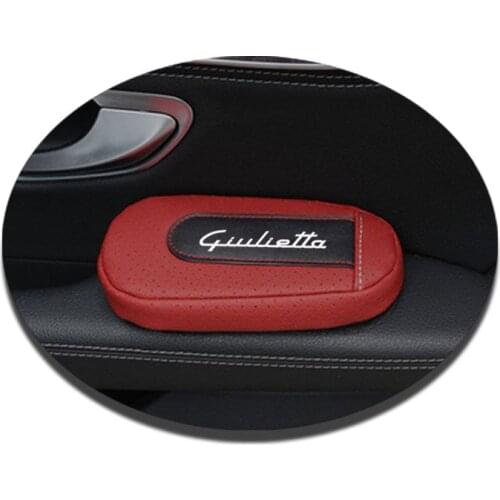 For Alfa Romeo giulietta Soft Leather Leg Cushion Knee Pad Armrest pad Seat Supports Car Seat Accessories
