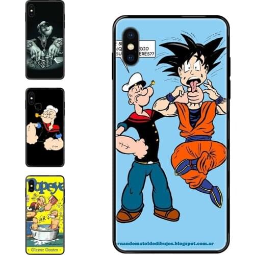 Cartoon Classic Comics Popeye Poker Tpu Black Soft Black Phone Case Unexpensive For Galaxy A5 A6 A7 A8 A10 A10S A20 A20S A20E