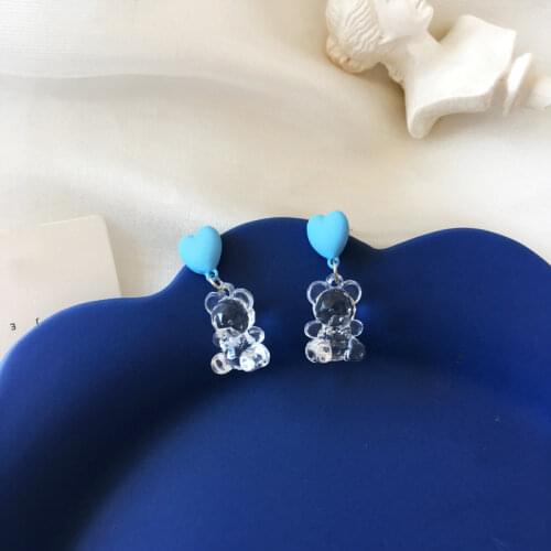 Girls New Summer Love Clip on Earrings No Pierced Sweet Brief Little Bear Piercing Earrings