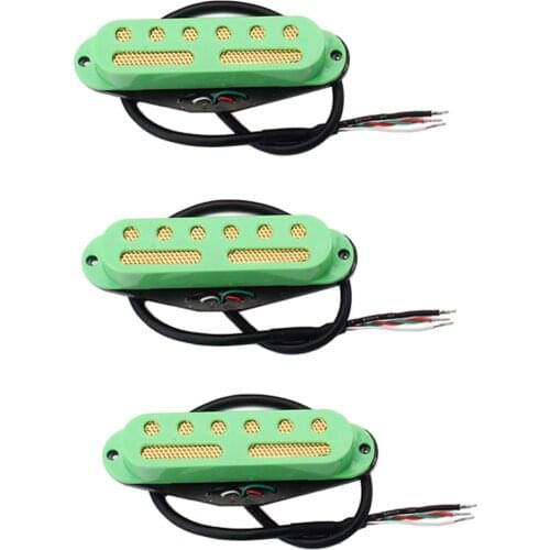 Single Coil Pickup Neck Bridge Pickup For Electric Guitar Parts, Green Cover