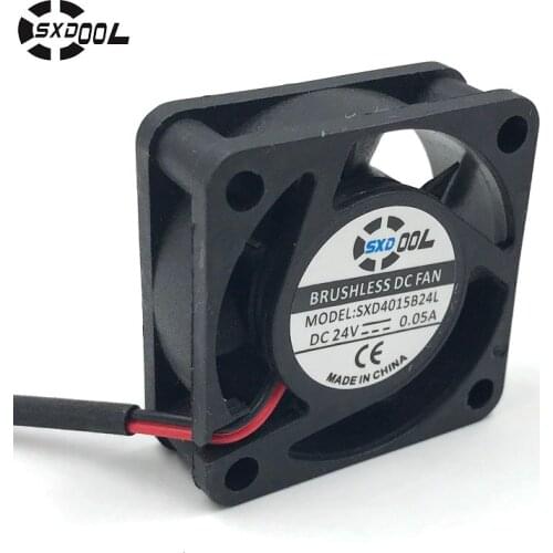 SXDOOL SXD4015B24L 40*40*15mm dual ball bearing DC 24V 0.05A 2P 4000RPM 5.8CFM axial cooling fan