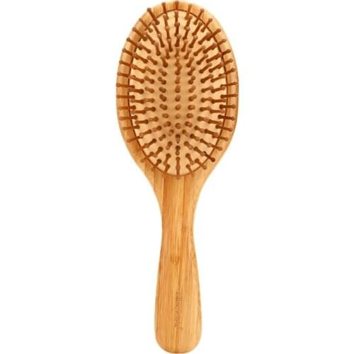 Natural Wooden Paddle Hair Brush with Air Cushion Combs for Scalp Massage Anti-static No Hair Comb